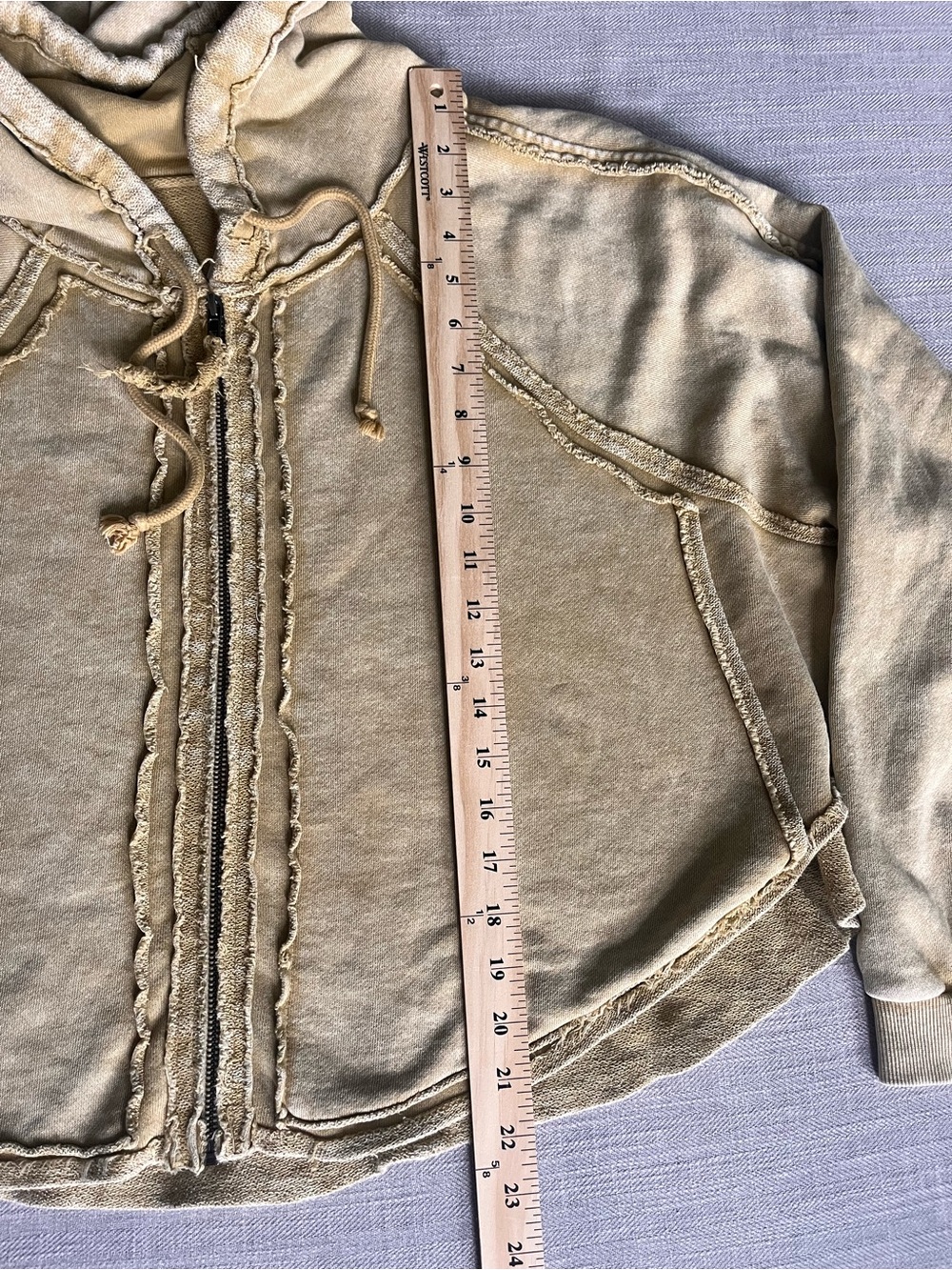Free People Kara Cardi Zip Up Oversized Slouchy Cotton Hoodie in Golden Yellow - Picture 13 of 15